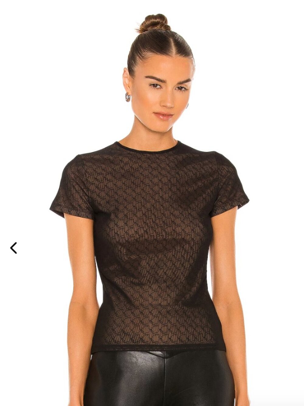 Miaou Black Sheer Short-Sleeve Mini Tee M
